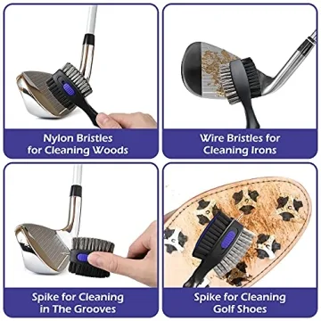 THIODOON Golf Club Brushes with Retractable Groove Cleaner