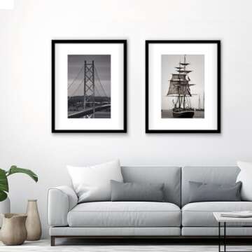 Wiscet 16x20 Picture Frame Set of 3, Display Pictures 11x14 with Mat or 16 x 20 Poster Frame Without...