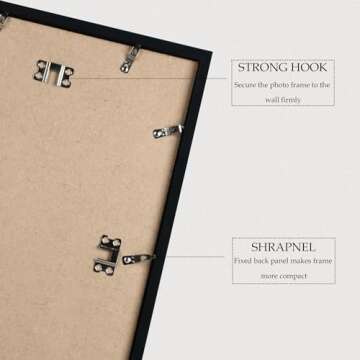 Wiscet 16x20 Picture Frame Set of 3, Display Pictures 11x14 with Mat or 16 x 20 Poster Frame Without Mat, Wall Gallery Photo Frames, Black