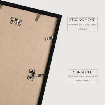 Wiscet 16x20 Picture Frame Set of 3, Display Pictures 11x14 with Mat or 16 x 20 Poster Frame Without Mat, Wall Gallery Photo Frames, Black