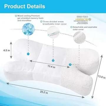 Ergonomic Anti-Wrinkle Side Sleeper Pillow - Comfortable Sleep