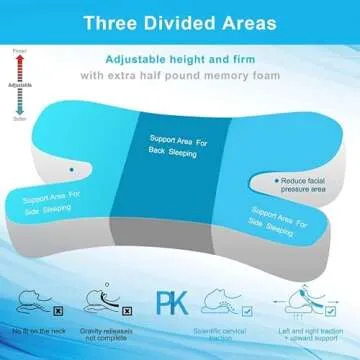 Ergonomic Anti-Wrinkle Side Sleeper Pillow - Comfortable Sleep