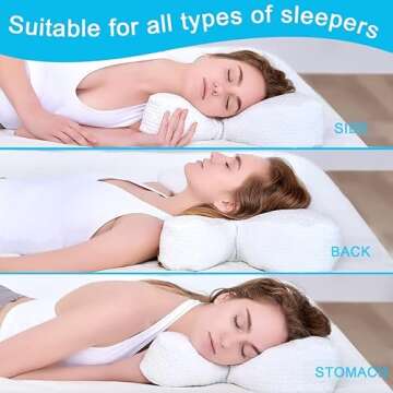 Ergonomic Anti-Wrinkle Side Sleeper Pillow - Comfortable Sleep