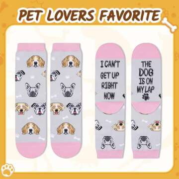 Zmart Funny Dog Gifts for Women - Gifts for Dog Lovers, Novelty Dog Socks Silly Fun Gifts for Mom Her, Dog Mom Gifts
