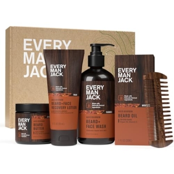 Every Man Jack Bourbon Beard Care Set - Essential Grooming Kit