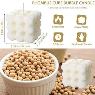 2 Pcs Bubble Aesthetic Candle and S Shaped Candle Cube Soy Wax Candle Scented Candle Cool Twist Trendy Candle Art Handmade Decorative Candle for Christmas Gift Home Decor Birthday Wedding