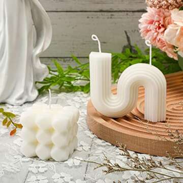 2 Pcs Bubble Aesthetic Candle and S Shaped Candle Cube Soy Wax Candle Scented Candle Cool Twist Trendy Candle Art Handmade Decorative Candle for Christmas Gift Home Decor Birthday Wedding