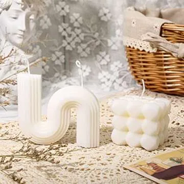 2 Pcs Bubble Aesthetic Candle and S Shaped Candle Cube Soy Wax Candle Scented Candle Cool Twist Trendy Candle Art Handmade Decorative Candle for Christmas Gift Home Decor Birthday Wedding