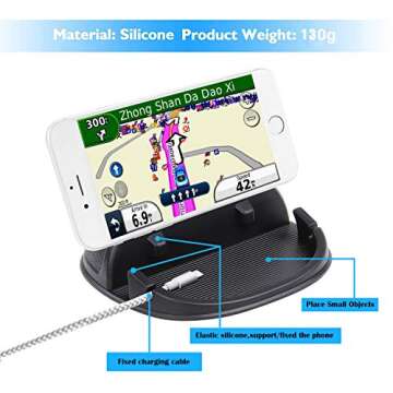 Oleksil Car Cell Phone Holder Dashboard Phone Mount - Anti-Slip Silicone Pad Phone Stand Compatible ...