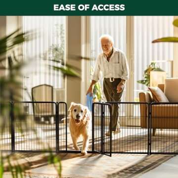 FXW Homeplus Indoor Dog Playpen - Stress-Free and Safe Play, 32 Inch 8 Panels for Small and Medium Dogs, Black│Patented