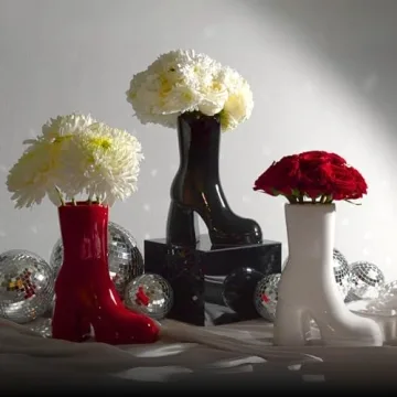 Stylish Reimagine Discovery Red Boot Vase for Home Decor