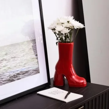 Stylish Reimagine Discovery Red Boot Vase for Home Decor