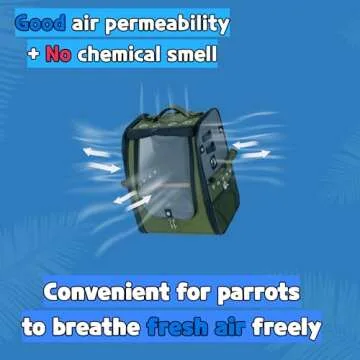 Birds Day Bird Carrier Backpack-Parrot Travel Cage with 2PCS Perch and Food Bowl, Stainless Steel Tray (Dark Olive Green, Small to Medium Birds)