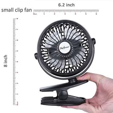 BRIGENIUS Portable Clip-On Fan with 2600mAh Battery