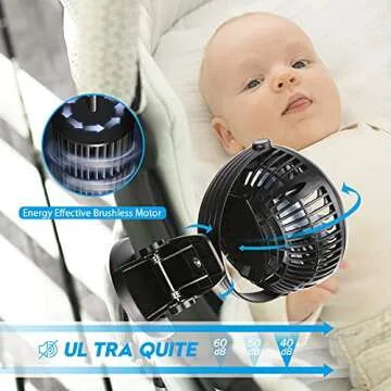 BRIGENIUS Portable Clip-On Fan with 2600mAh Battery