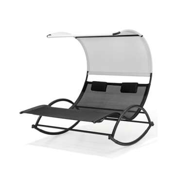 Crestlive Double Chaise Lounge for Ultimate Outdoor Relaxation