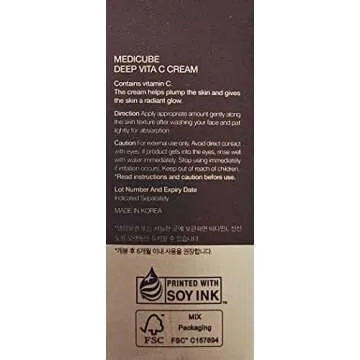 medicube Deep Vita C Cream || Hydrate and visbly brighten skin with Quadruple Vitamin Complex | 6.5% Concentrated Vitamin C, E, Q, and P | Korean skincare (30ml)