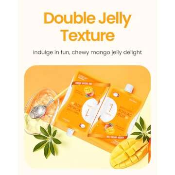 Jadamsun Konjac Jelly Pouches (Mango, 10 pcs) - Gluten-Free Drinkable Pouch, Healthy Korean Snacks, Low Calorie, Sugar-Free, Dietary Fiber