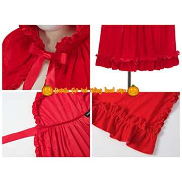 Regenboog Little Red Riding Hood Costume Cape Girls Women,Red Velvet Cape for Girls,Halloween Christmas Costume,World Book Day,Fairy Tale,Dress up,21.5inch/55cm