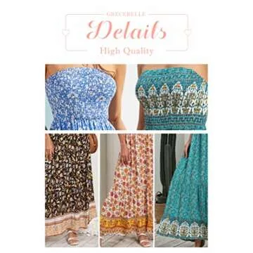 GRECERELLE Women's Summer Strapless Long Maxi Sun Dress for Beach(Small, Michaelmas Daisy Green)