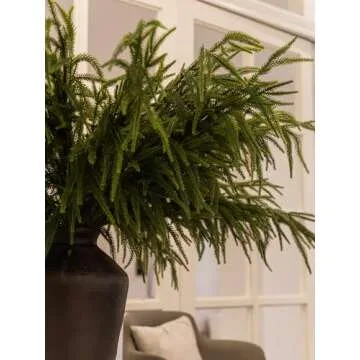 MISSPIN 8 Pcs 39 Inches Christmas Norfolk Pine Branches, Norfolk Pine Artificial Christmas Branches DIY Crafts Faux Christmas Norfolk Pine Branches for Xmas Indoor Outdoor Home Decora