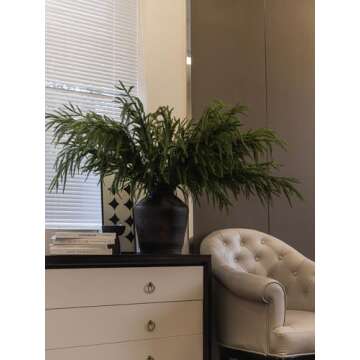 MISSPIN 8 Pcs 39 Inches Christmas Norfolk Pine Branches, Norfolk Pine Artificial Christmas Branches DIY Crafts Faux Christmas Norfolk Pine Branches for Xmas Indoor Outdoor Home Decora