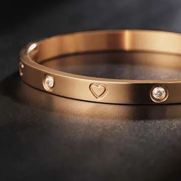 Elegant Rose Gold Bangle Bracelet for Women
