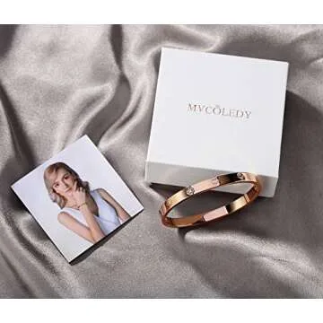 Elegant Rose Gold Bangle Bracelet for Women