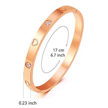 Elegant Rose Gold Bangle Bracelet for Women