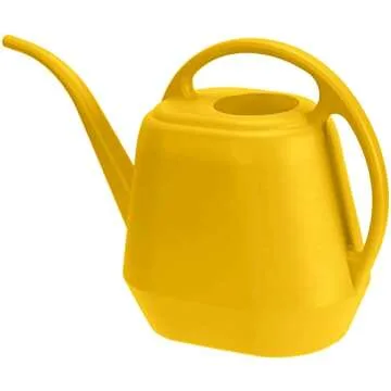 Fasmov Plastic Watering Can - Bright Yellow, 1-Gallon Capacity for Precise Plant Care