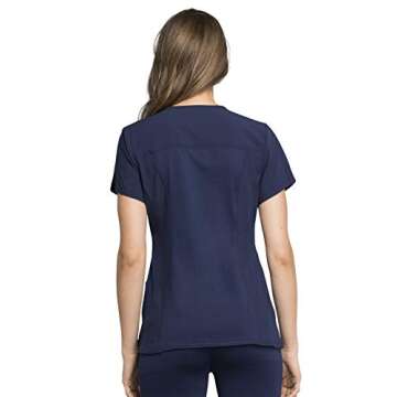 Cherokee Women Scrubs Top V-Neck Stylish Navy XXS
