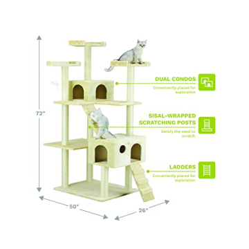 Go Pet Club Cat Tree for Cats and Kittens, Beige