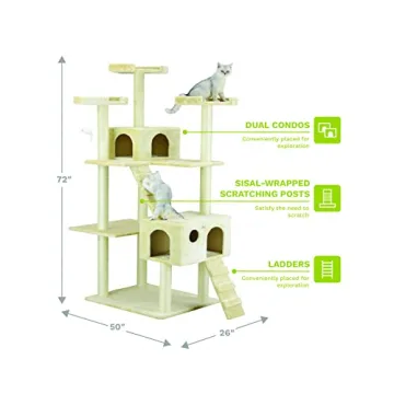 Go Pet Club Cat Tree for Cats and Kittens, Beige