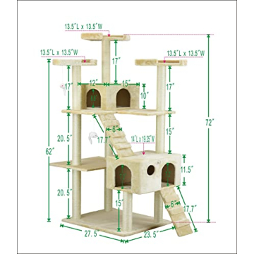 Go Pet Club Cat Tree for Cats and Kittens, Beige