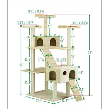 Go Pet Club Cat Tree for Cats and Kittens, Beige