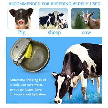 FILFEEL Automatic Fountain - 4L, Big Water Drinking Cube Bowl Stainless Steel Design for Pet Dog Cat Horses Goats Sheep Cattle Always Keep Water Fresher, Avoid Wasting & Wetting