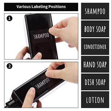 Segbeauty Shower Refillable Dispenser, 3pcs 16.9oz 500ml Pump Press Bottles with Labels, Empty Reusa...