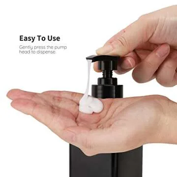 Segbeauty Shower Refillable Dispenser, 3pcs 16.9oz 500ml Pump Press Bottles with Labels, Empty Reusable Plastic Soap Dispenser Bathroom Shower Containers for Body Wash Shampoo Conditioner Lotion Black