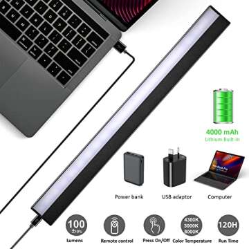 MIOBLUE Wireless Picture Lights,Rechargeable Battery Art Display Light with Remote Control, Dimmable/Timer Off Dartboard Light, 16 Inch Full Metal Accent Light with 40LEDs for Paintings,Picture,Frame