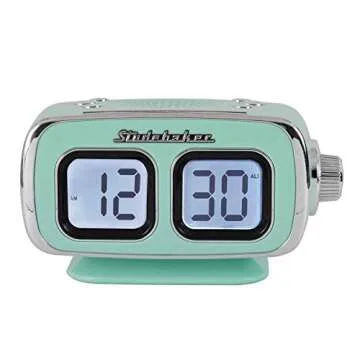 Studebaker Large Display LCD AM/FM Retro Clock Radio USB Bluetooth Aux-in Bedroom Kitchen Counter Sm...