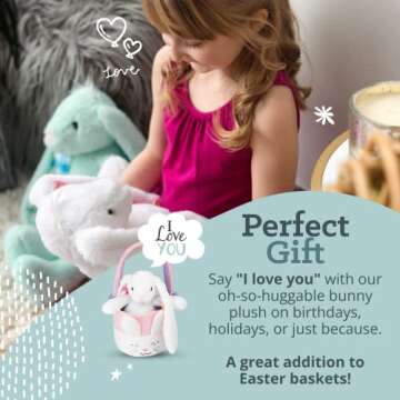 Plushible Easter Bunny Stuffed Animal, 18" (Snow White) - Plush, Soft Embroidered Stuffed Bunny Toy for Kids, Newborns, Boys & Girls, Cuddly and Adorable Plush Toys