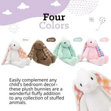 Plushible Easter Bunny Stuffed Animal, 18" (Snow White) - Plush, Soft Embroidered Stuffed Bunny Toy for Kids, Newborns, Boys & Girls, Cuddly and Adorable Plush Toys