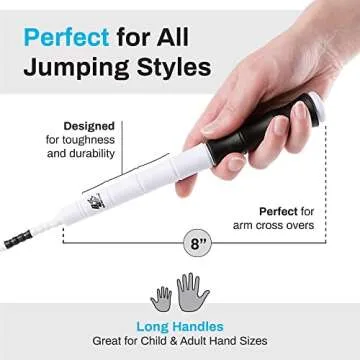 Buddy Lee Beaded Speed Jump Rope – Black/White, Bamboo Shaped Handles | Soft TPU Beads, High Density Nylon Rope | Perfect For Schools, Gym & Outdoor Jumping | Great for Rope Releases | Kids & Adults
