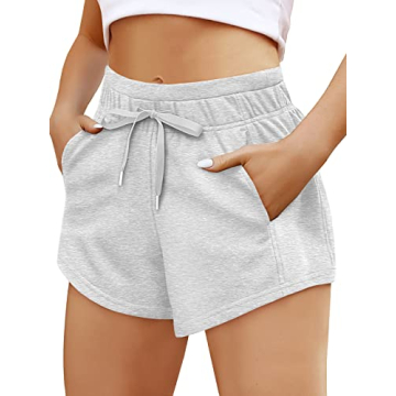 AUTOMET Womens High Waisted Athletic Shorts with Pockets