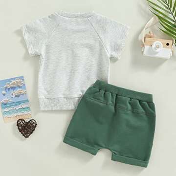 Stylish 2-Piece Baby Boys Summer Outfit Set - Gray