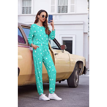 Ekouaer Soft Women's Pajama Set with Pockets