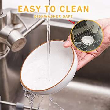 Ceramic Cat Bowls, Howise Pet Bowl Cat Dishes for Food and Water, 5.3 In Cat Food Dish 3 Pack Cat Food Bowls Set Small Dog Dish, Matte White Finish