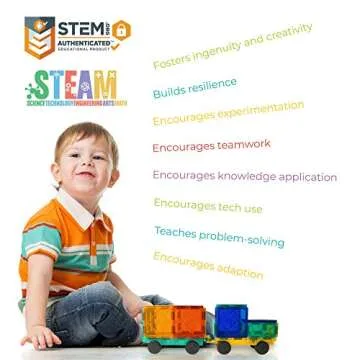 Tytan TILES 100-Piece Magnetic Tiles Building Set, 1000s of Creations, Race Cars, 3D Structures, Ergonomic Design, Kids’ STEM Toy, Architecture, Innovative Play, includes Storage Bag, Ages 3+