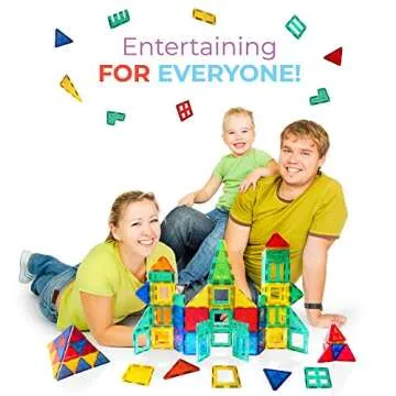 Tytan TILES 100-Piece Magnetic Tiles Building Set, 1000s of Creations, Race Cars, 3D Structures, Ergonomic Design, Kids’ STEM Toy, Architecture, Innovative Play, includes Storage Bag, Ages 3+