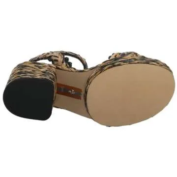 Sam Edelman Iliana Heeled Sandal Black/Natural 10.5 Medium